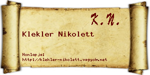 Klekler Nikolett névjegykártya