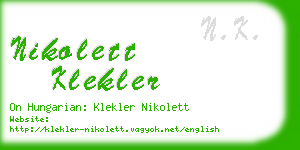 nikolett klekler business card